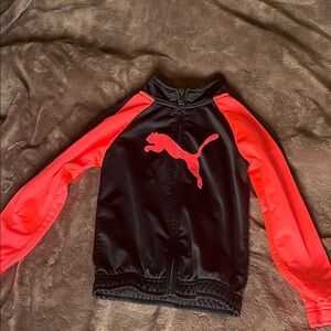 Puma Kids Rashguard - Black and Hot Pink